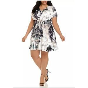 THE‎ LIMITED NEW $109 Tie Front Pleated Dress in Grunge Size 20W